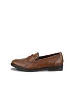 Women's ECCO® Touch 15 Leather Penny Loafer - Brown - Outside