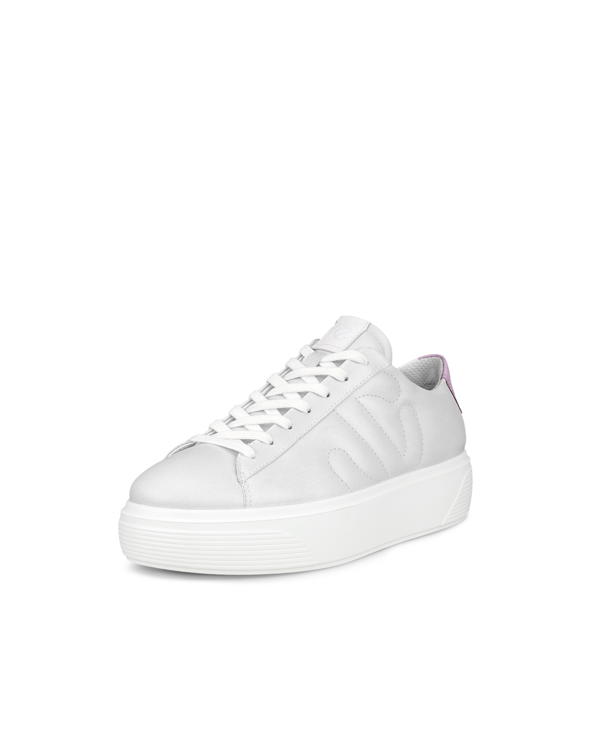 ECCO® Street Platform baskets à plateforme en cuir pour femme - Blanc - Main