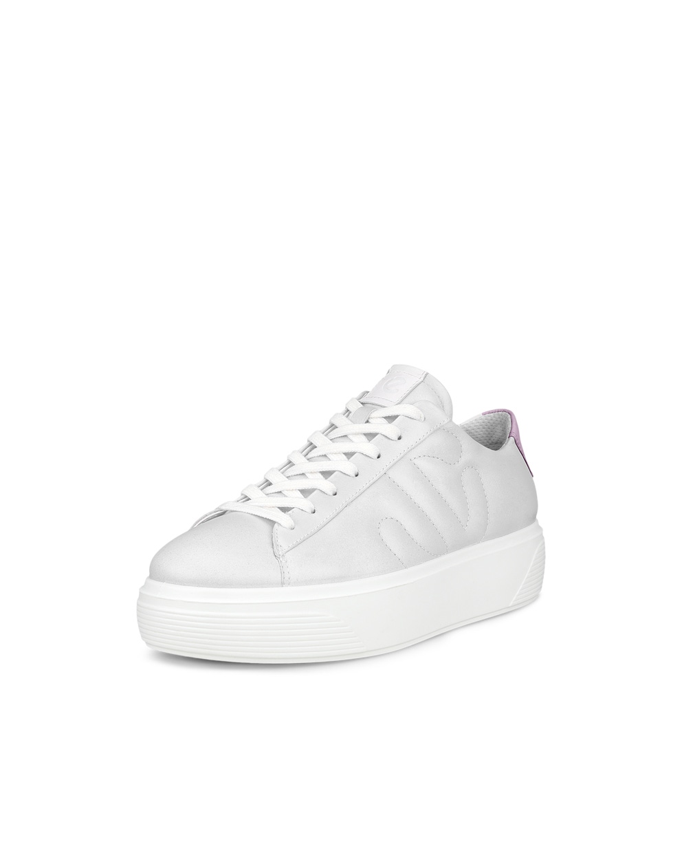 ECCO® Street Platform baskets à plateforme en cuir pour femme - Blanc - Main