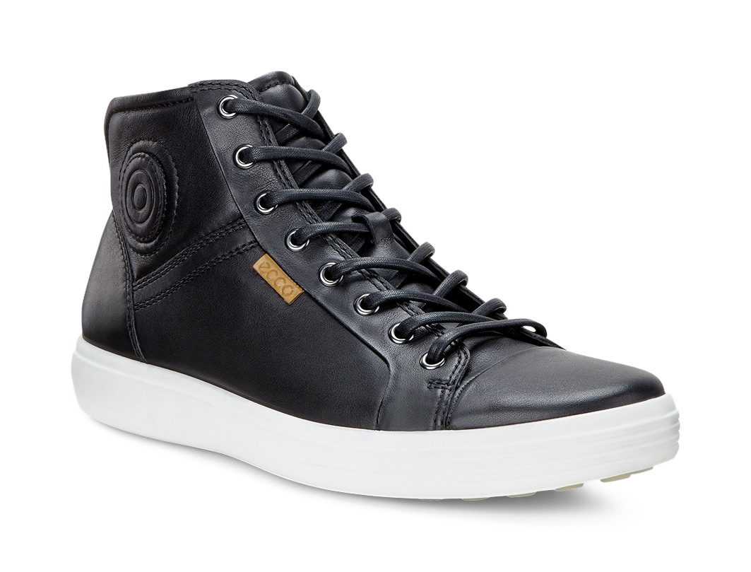 ECCO Mens Soft 7 High Top - Black - Main