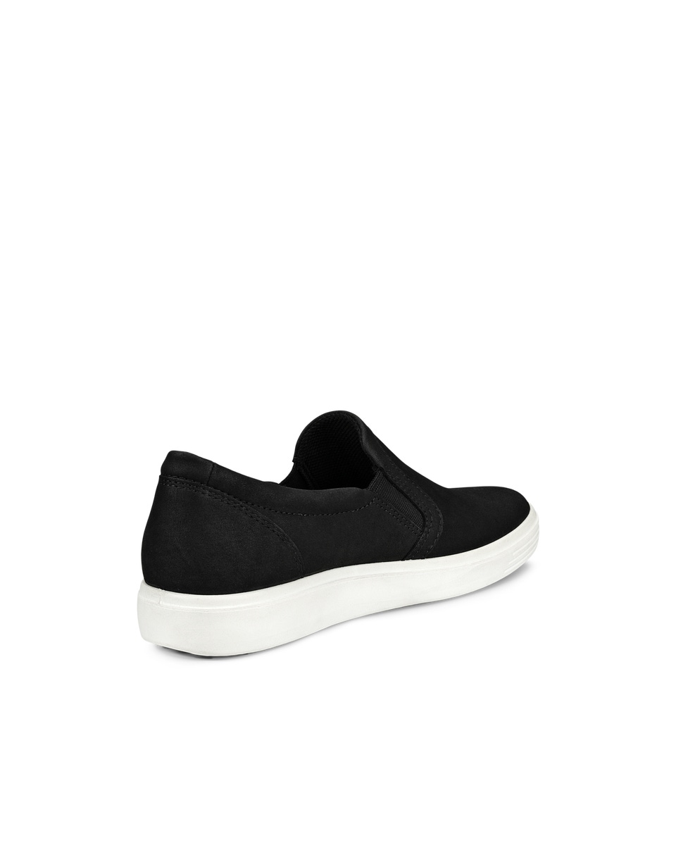 Women s ECCO Soft Classic Nubuck Slip On Black