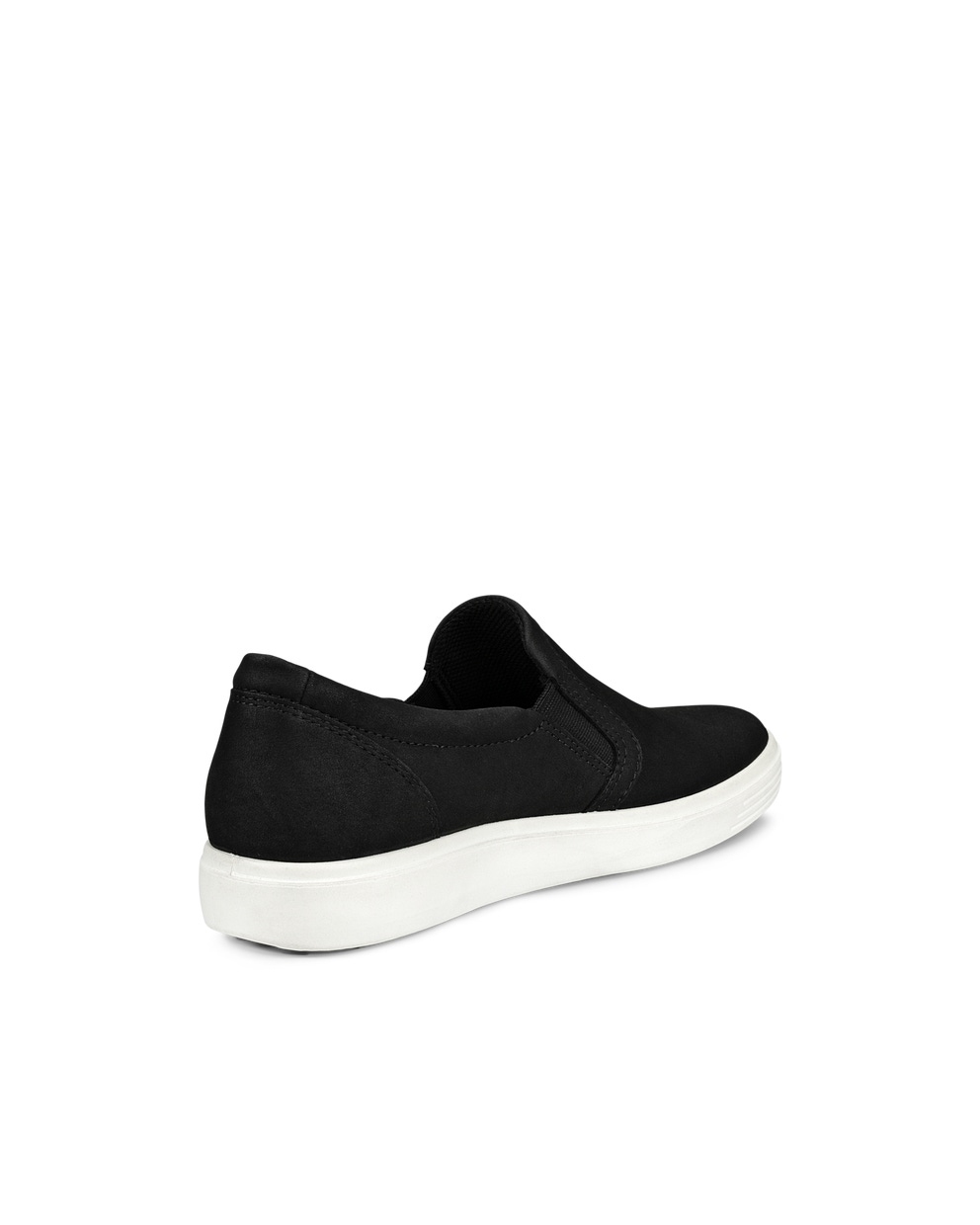 Women's ECCO® Soft Classic Nubuck Slip-On - Black - Back