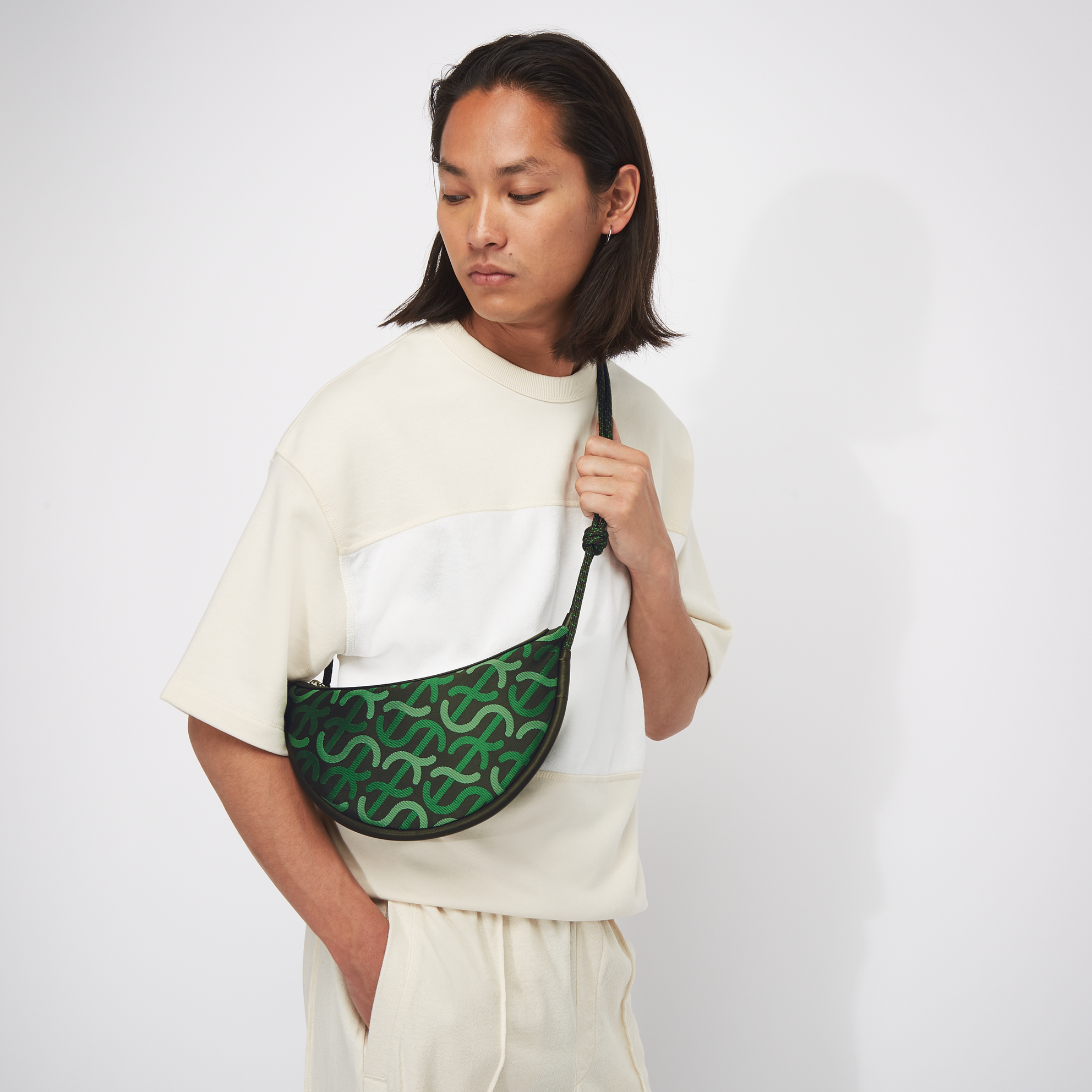 ECCO® Wave Contact Fortune Textile Shoulder Bag - Green - Modelshot-1