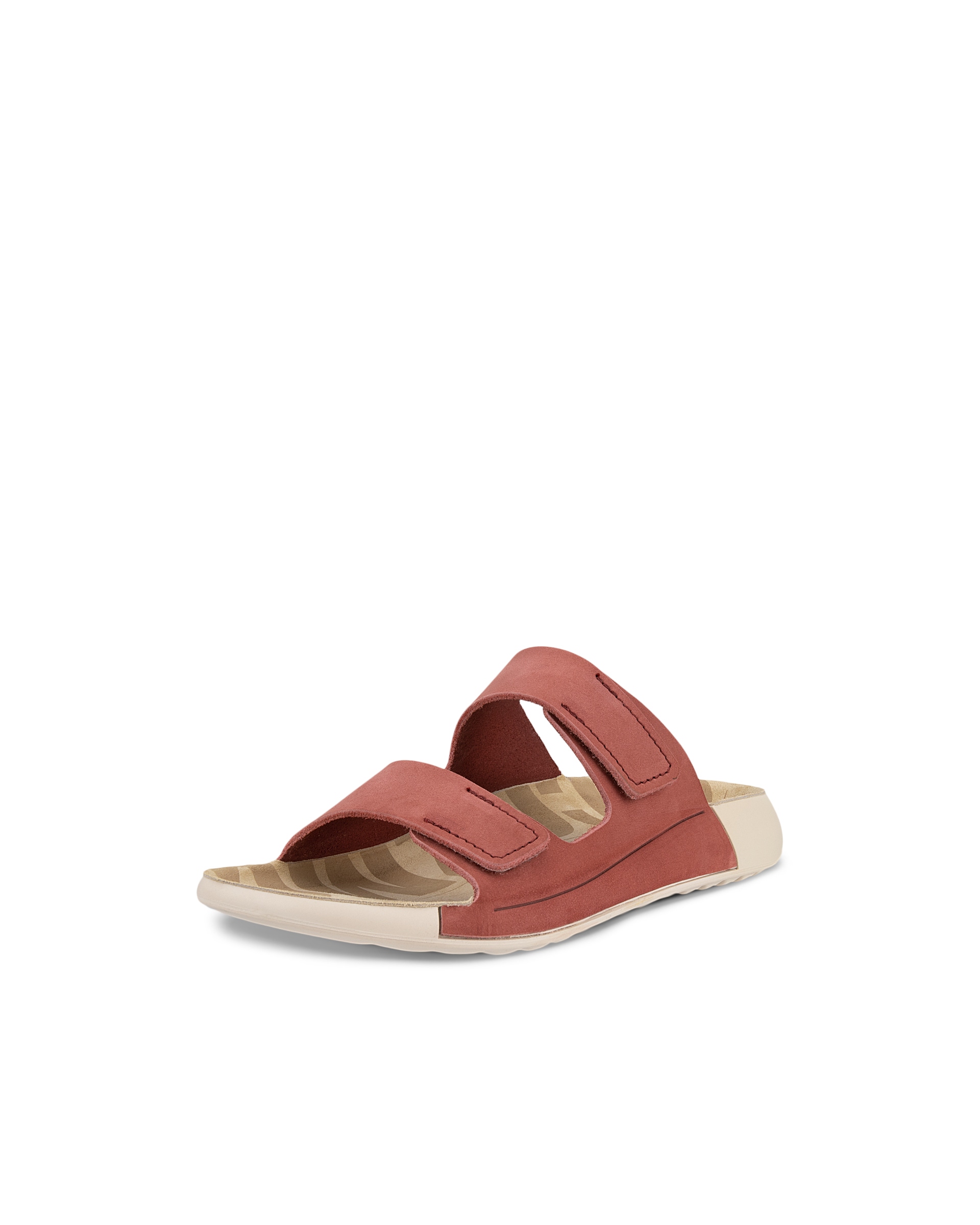 Women's ECCO® Cozmo Nubuck Two-Strap Sandal - Red - Main