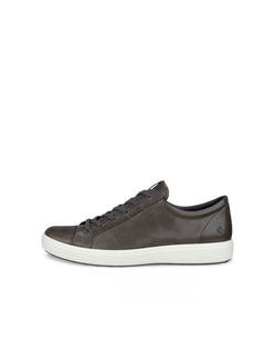 Men's ECCO® Soft 7 Leather Sneaker - Grey - Outside