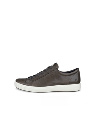 Men's ECCO® Soft 7 Nubuck Sneaker - Grey - Outside