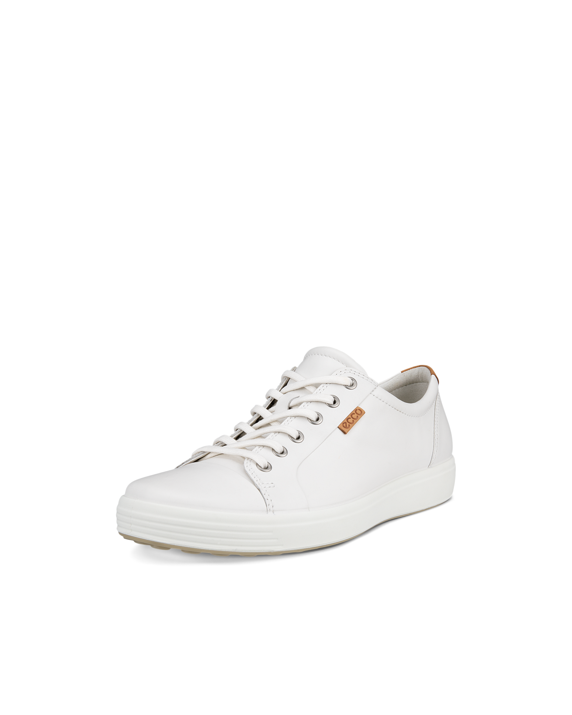 Men's ECCO® Soft 7 Leather Sneaker - White - Main