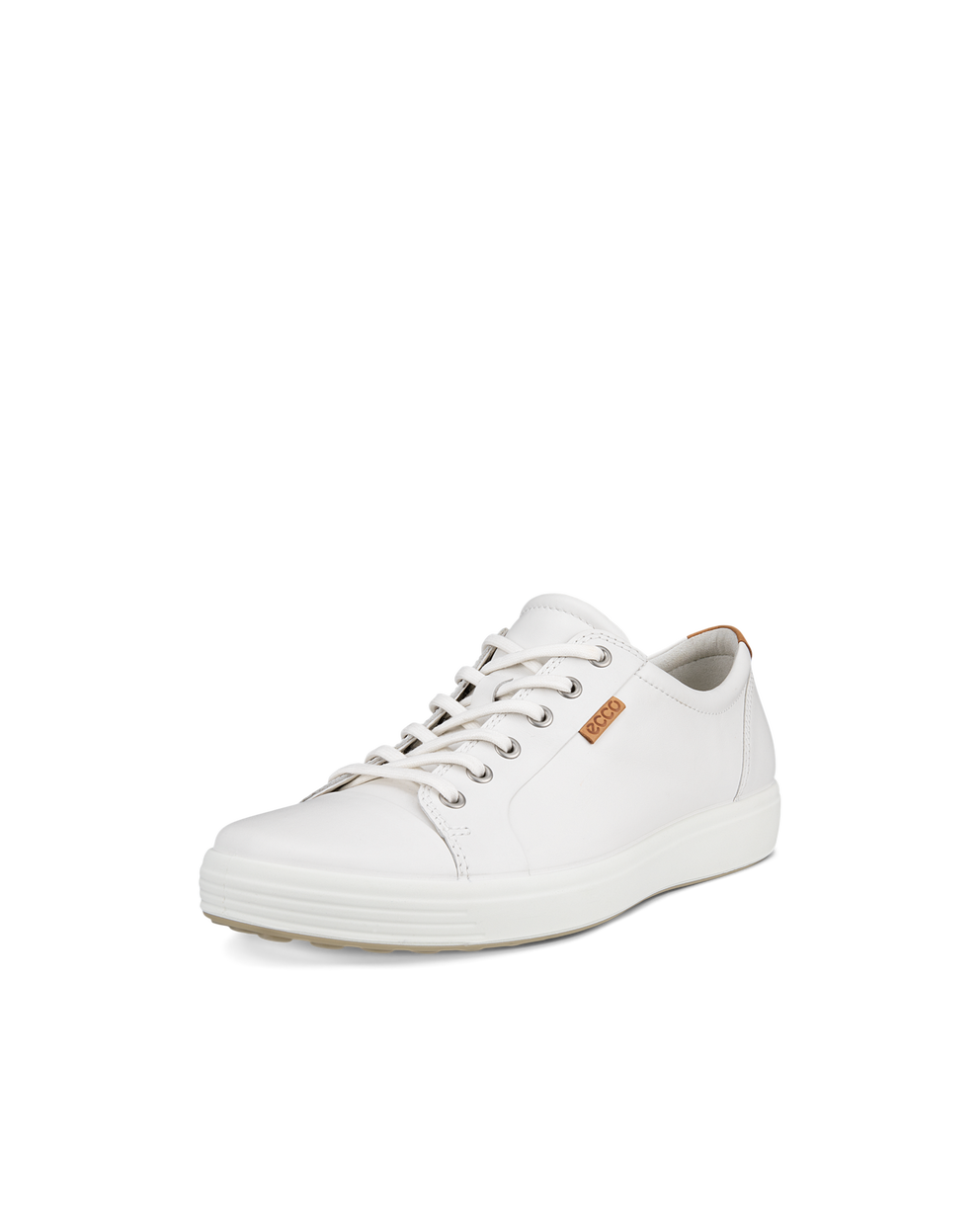 Men's ECCO® Soft 7 Leather Sneaker - White - Main