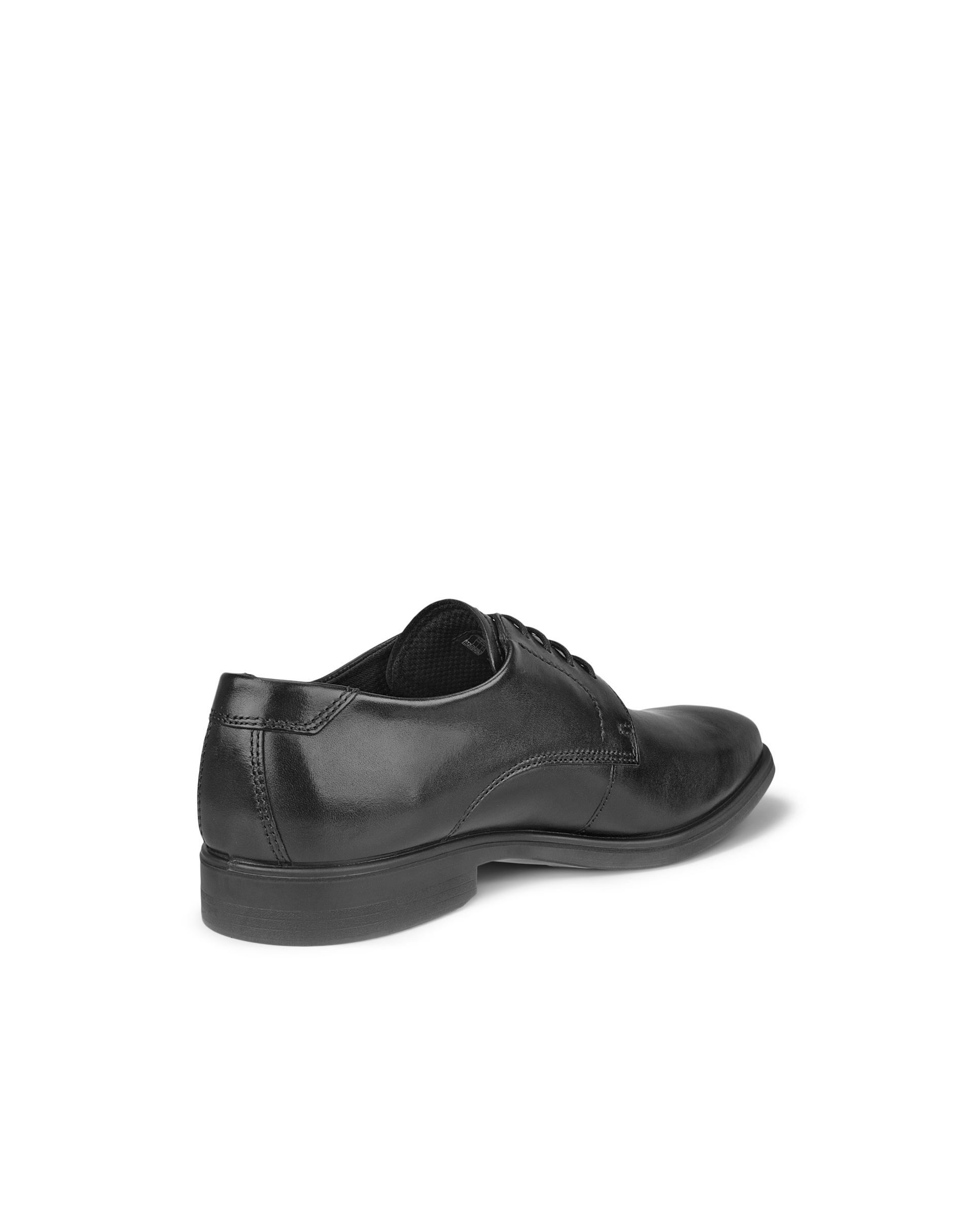 Men's ECCO® Melbourne Leather Derby Shoe - Black - Back