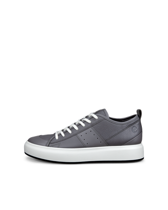 ECCO® Street Ace baskets en cuir pour homme - Gris - Outside