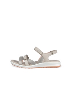 Women's ECCO® Cruise II Nubuck Flat Sandal - Grey - Outside