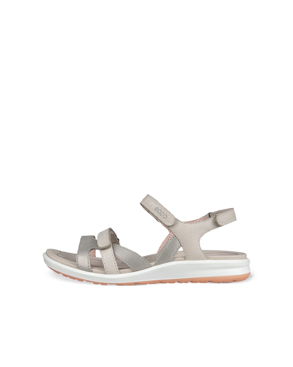 Women's ECCO® Cruise II Nubuck Flat Sandal - Grey - Outside