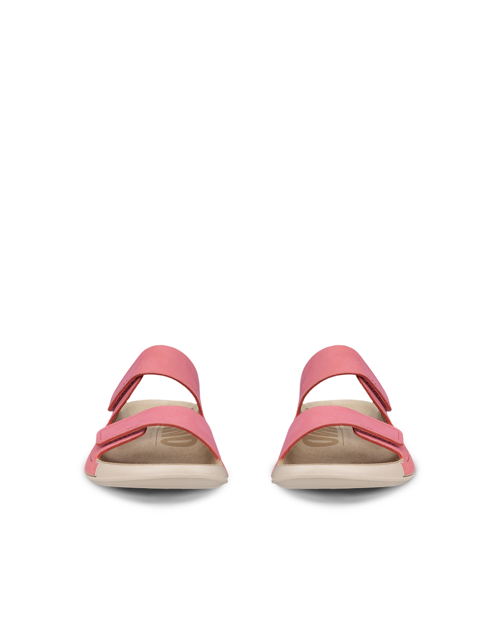 Women's ECCO® Cozmo Nubuck Two Strap Sandal - Pink - Front pair