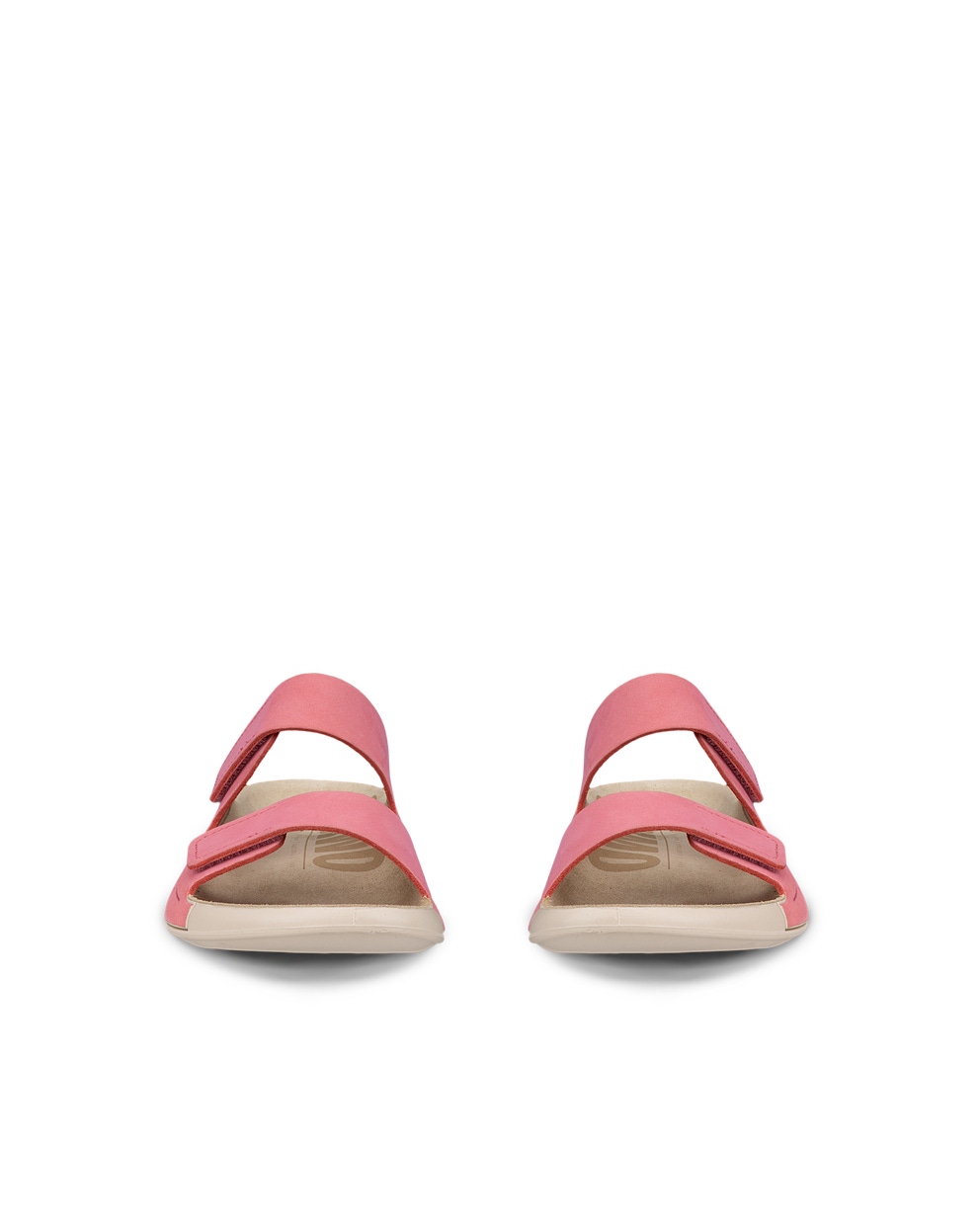 Women's ECCO® Cozmo Nubuck Two Strap Sandal - Pink - Front pair