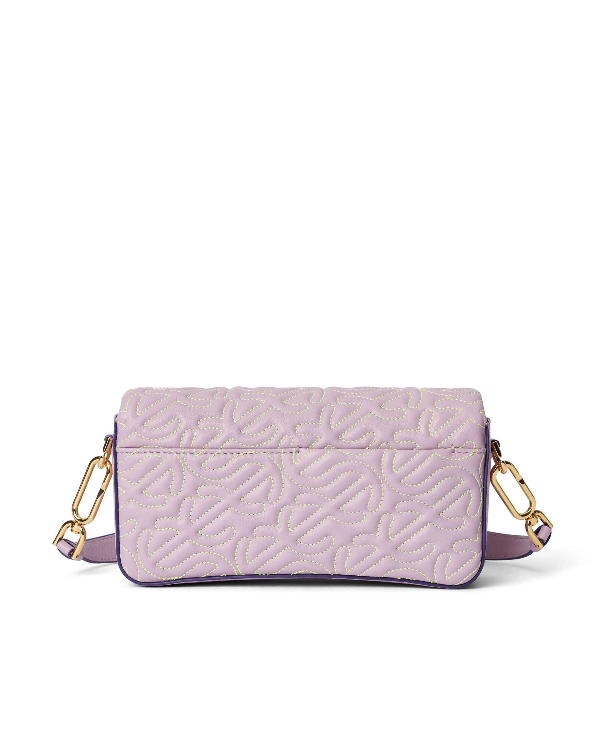 ECCO® Quilted Wave Small Pinch Leather Shoulder Bag - Purple - Back