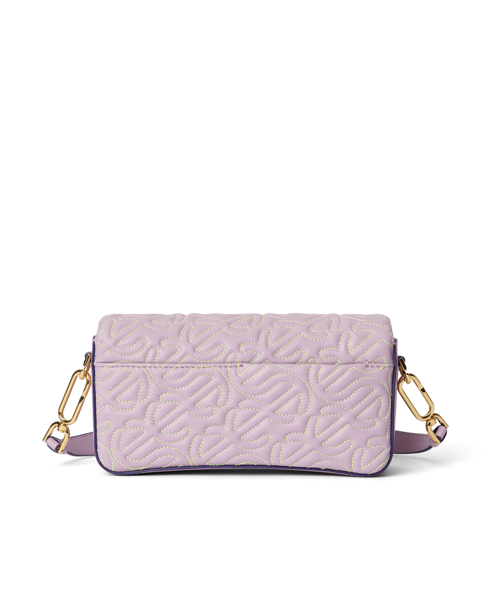 ECCO® Quilted Wave Small Pinch Leather Shoulder Bag - Purple - Back