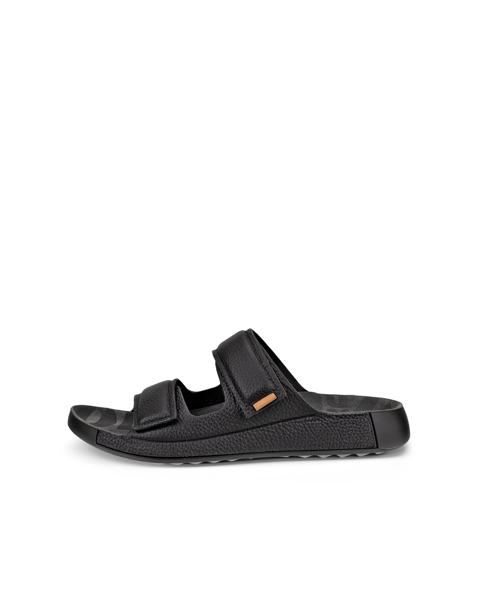 Men's ECCO® Cozmo 60 Leather Two-Strap Sandal - Black - Outside