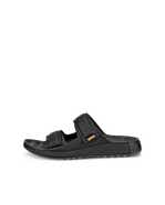 Men's ECCO® Cozmo 60 Leather Two-Strap Sandal - Grey - Outside