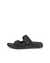 Men's ECCO® Cozmo 60 Leather Two-Strap Sandal - Black - Outside