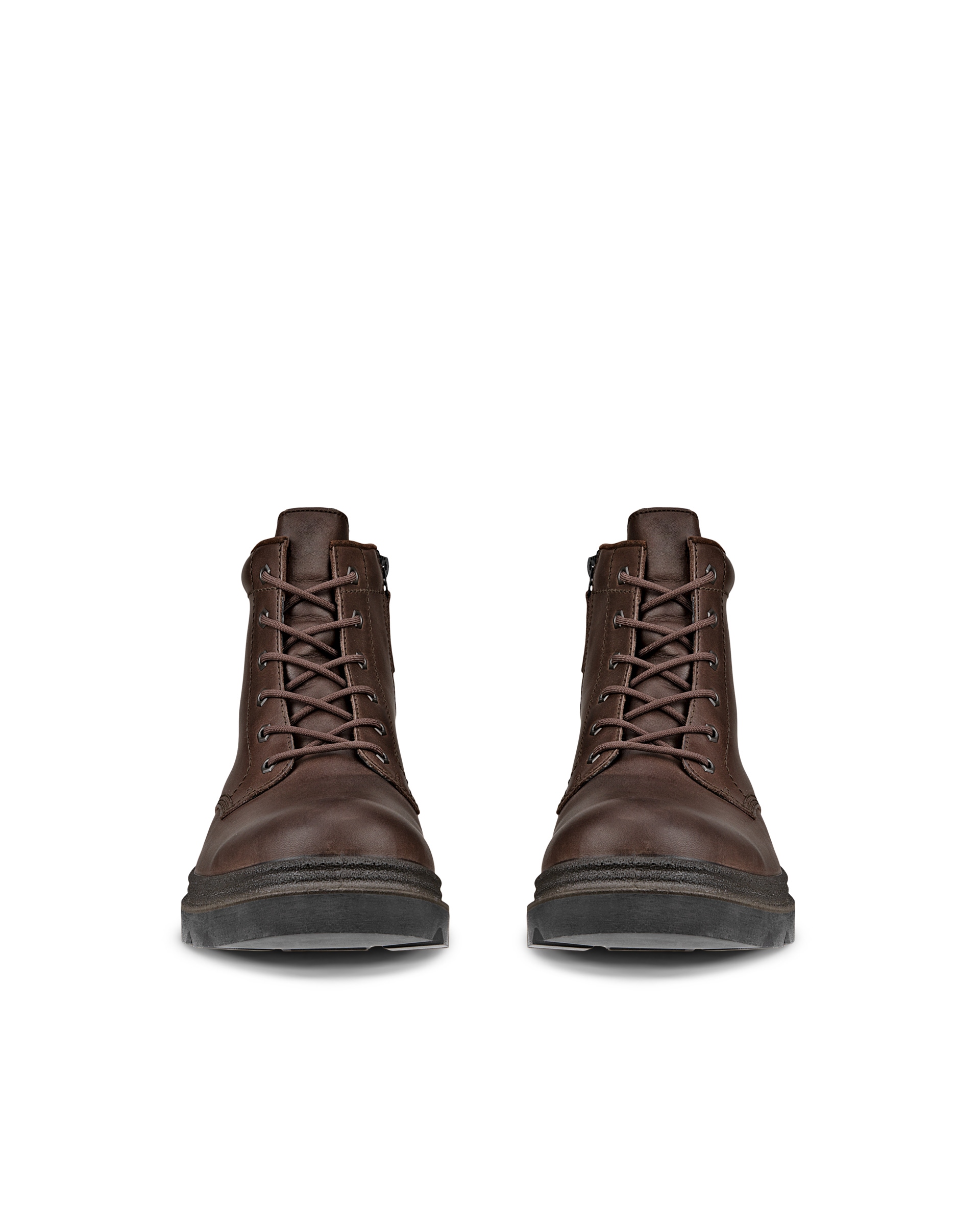 Botas de piel con cordones ECCO® Grainer para hombre - Marrón - Front pair