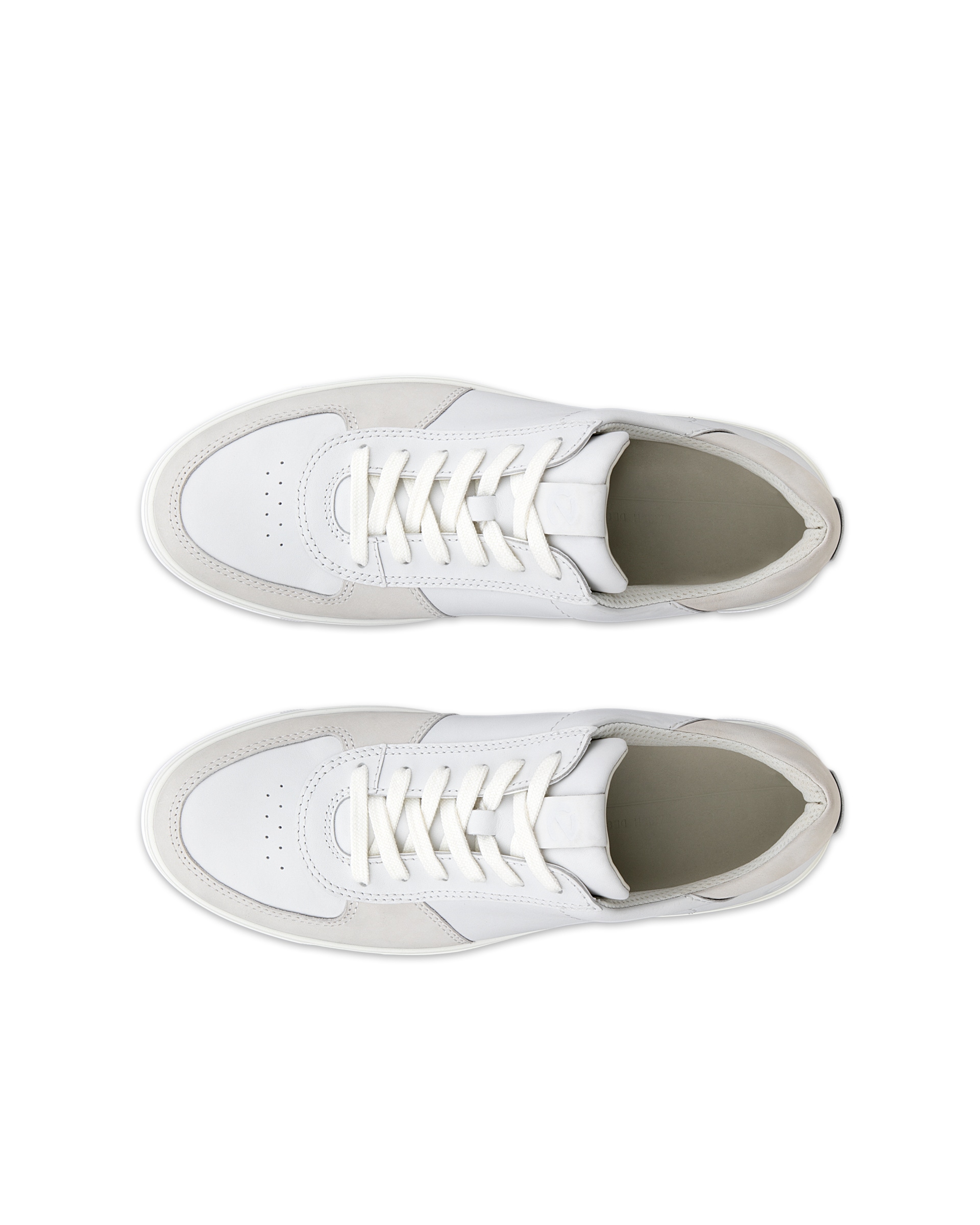 ECCO Men Street Tray Low Dunk Shoes - White - Top left pair