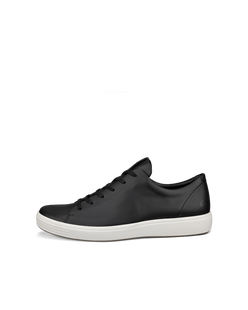 Men's ECCO® Soft 7 Leather Lace-Up Shoe - Black - Outside