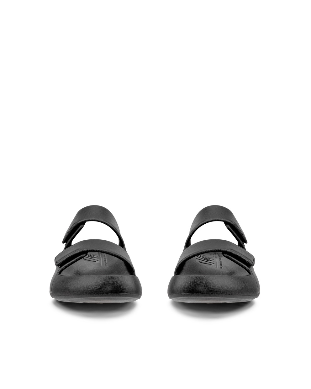 Unisex ECCO® Cozmo E Two-Strap Sandal - Black - Front pair