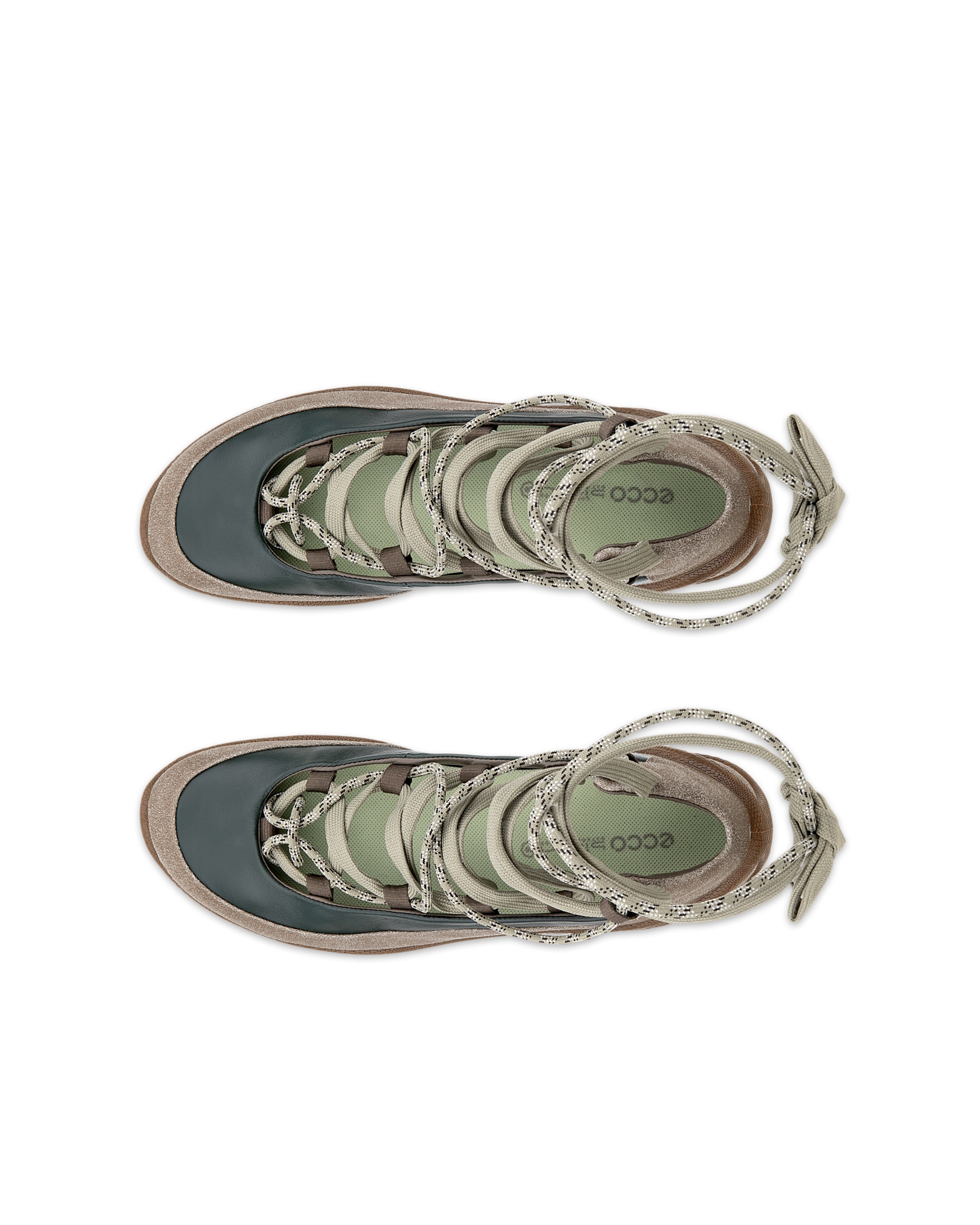 Women's ECCO® BIOM Lite Leather Shoe - Green - Top left pair