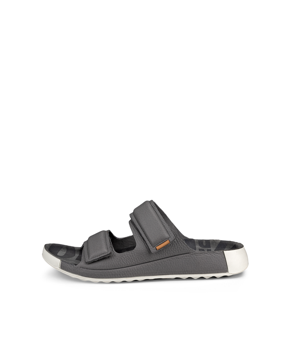 Men's ECCO® Cozmo 60 Leather Two-Strap Sandal - Grey - Outside