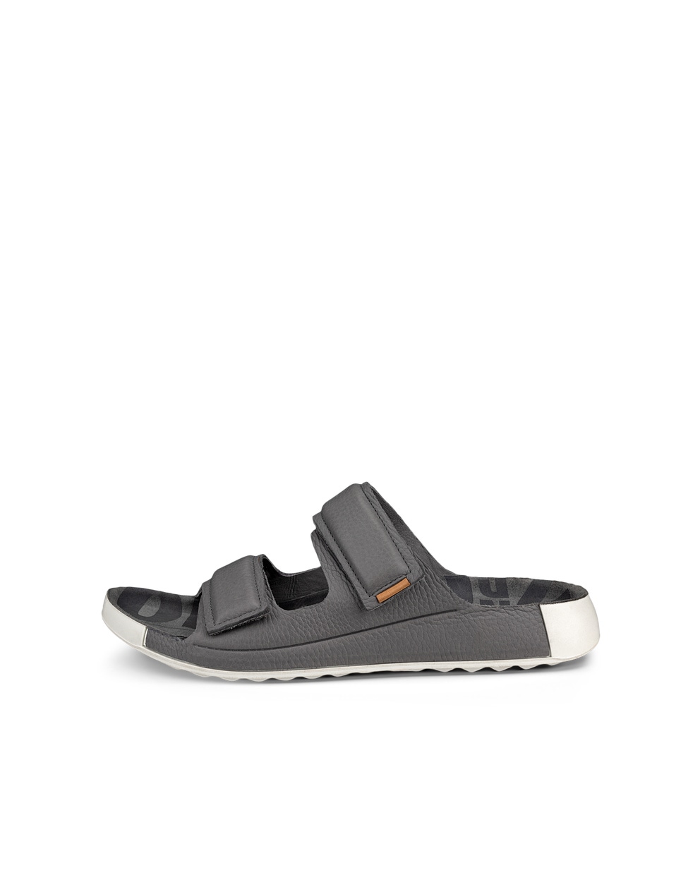 Men's ECCO® Cozmo 60 Leather Two-Strap Sandal - Grey - Outside