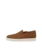 Men's ECCO® Street Lite Nubuck Slip-On - Brown - Outside