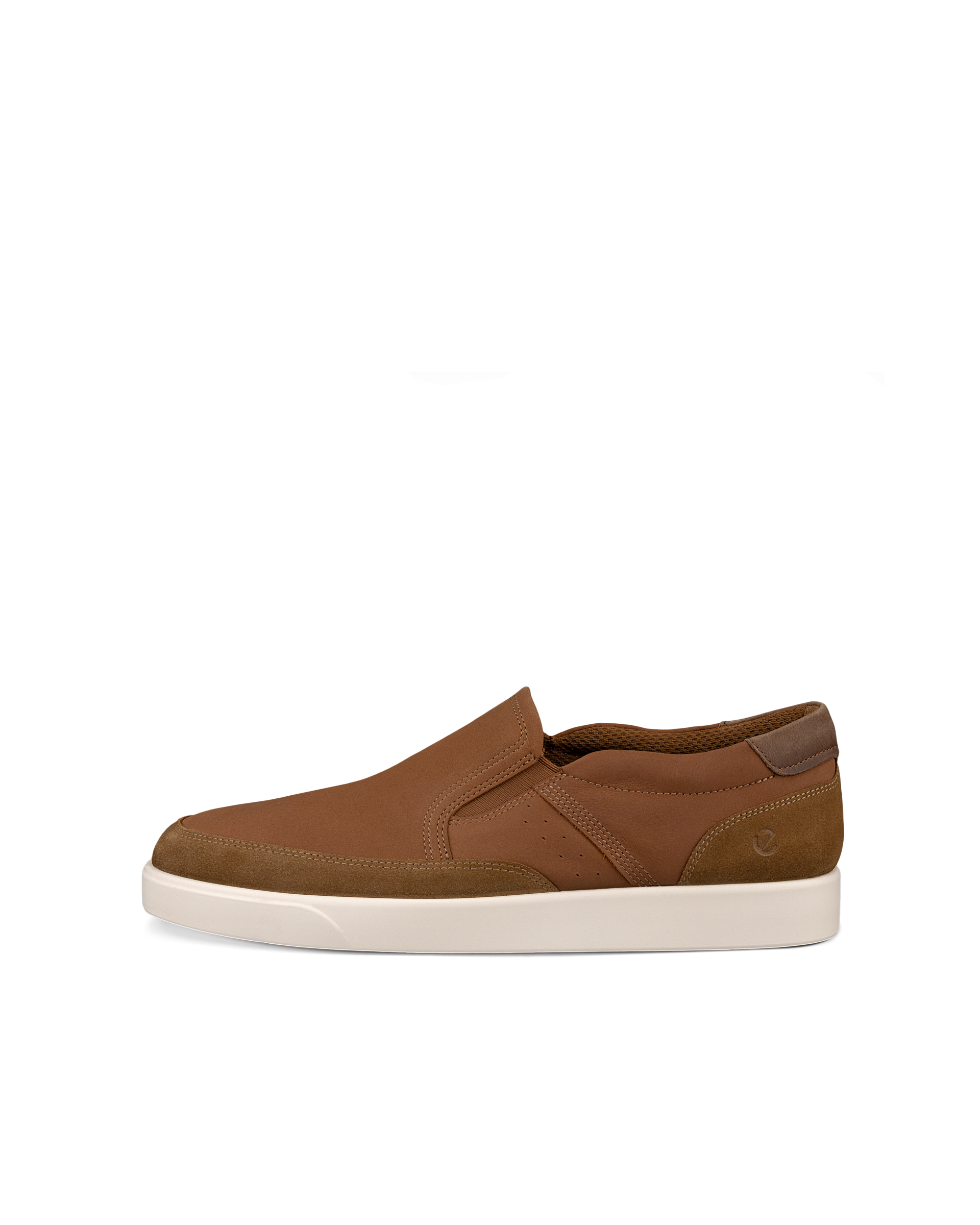 Men's ECCO® Street Lite Nubuck Slip-On - Brown - Outside