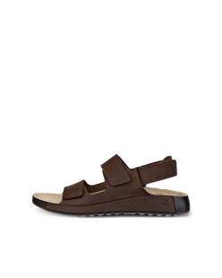 Men's ECCO® Cozmo Leather Two Strap Sandal - Brown - Outside