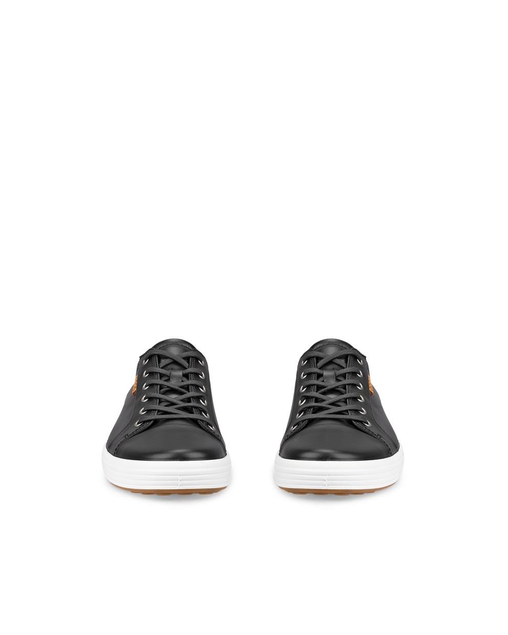 Men's ECCO® Soft 7 Leather Sneaker - Black - Front pair