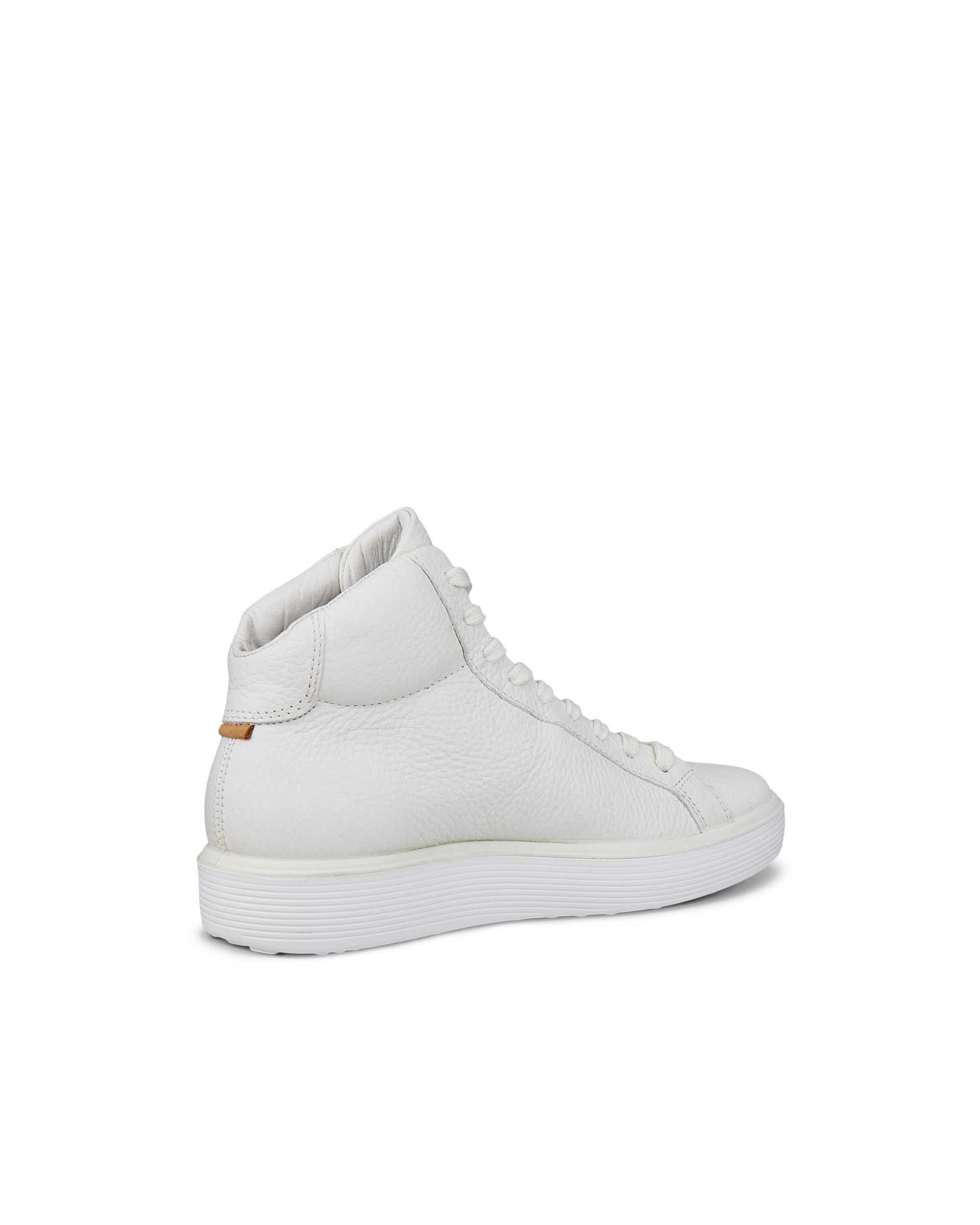 ECCO Soft 60 ウィメンズ レザーハイカットスニーカー - 白 - Back