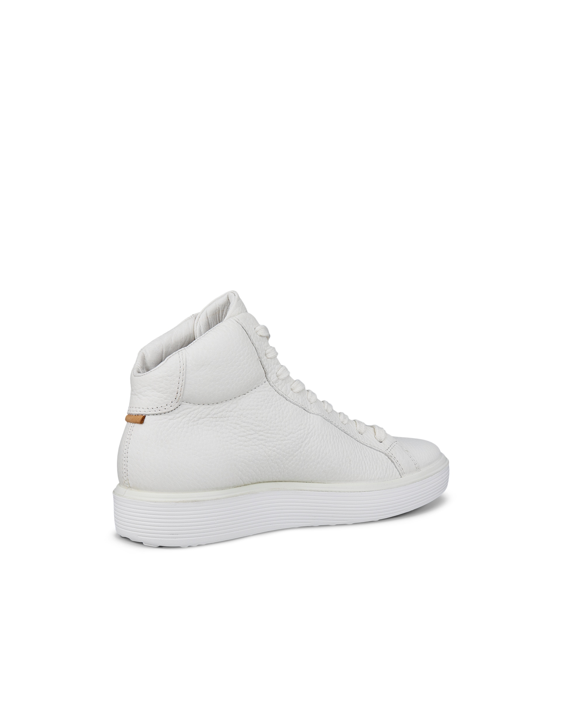 Women's ECCO® Soft 60 Leather High-Top Sneaker - White - Back