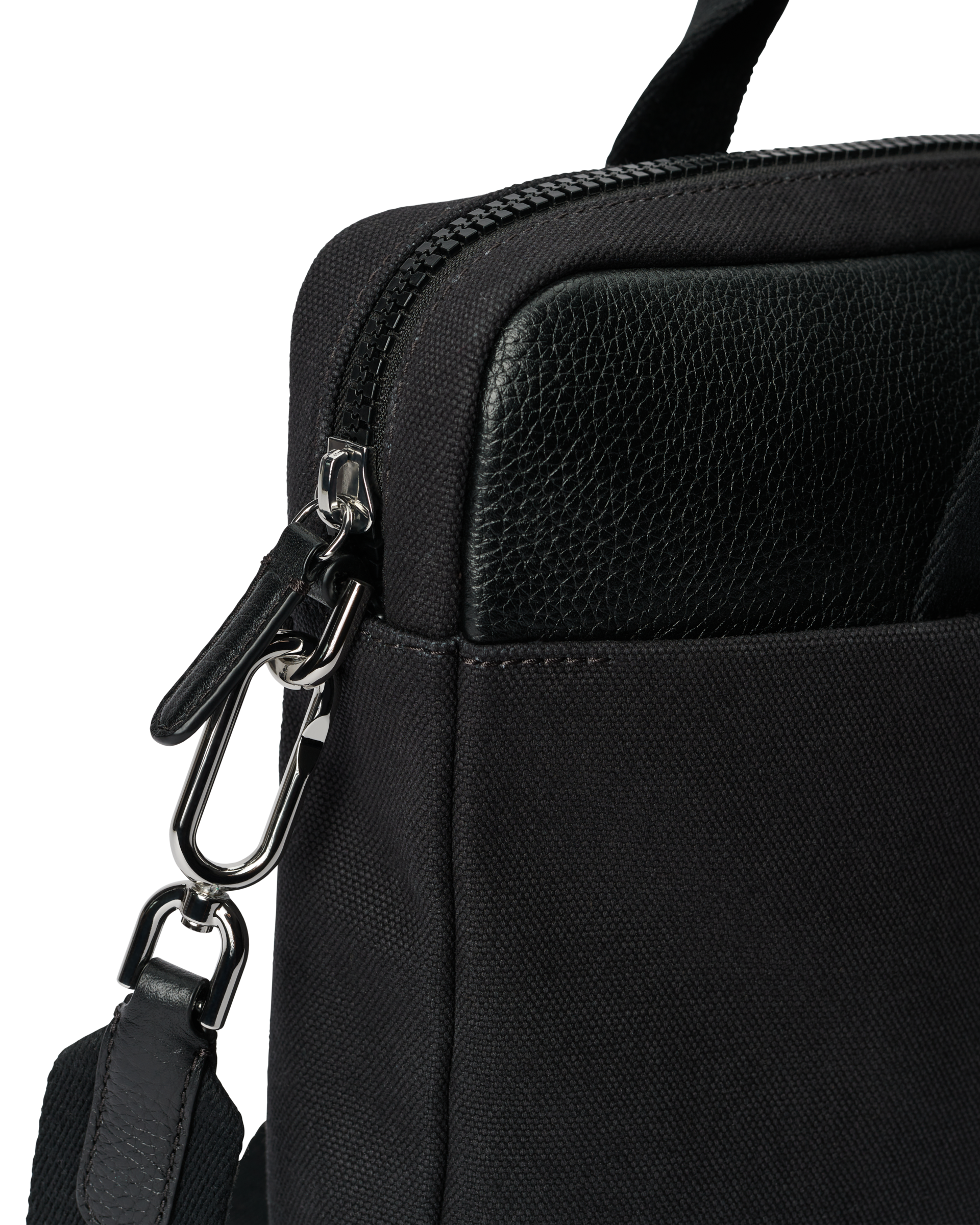 ECCO® Formal Briefcase Textile Laptop Bag - Black - Detail-1