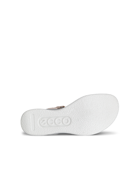 Women's ECCO® Flowt Leather Cork Heeled Wedge Sandal | Beige