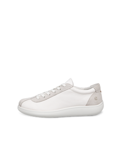 ECCO® Soft Zero baskets en cuir pour femme - Blanc - Outside