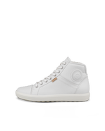 Women's ECCO® Soft 7 Leather High-Top Sneaker - White - Outside