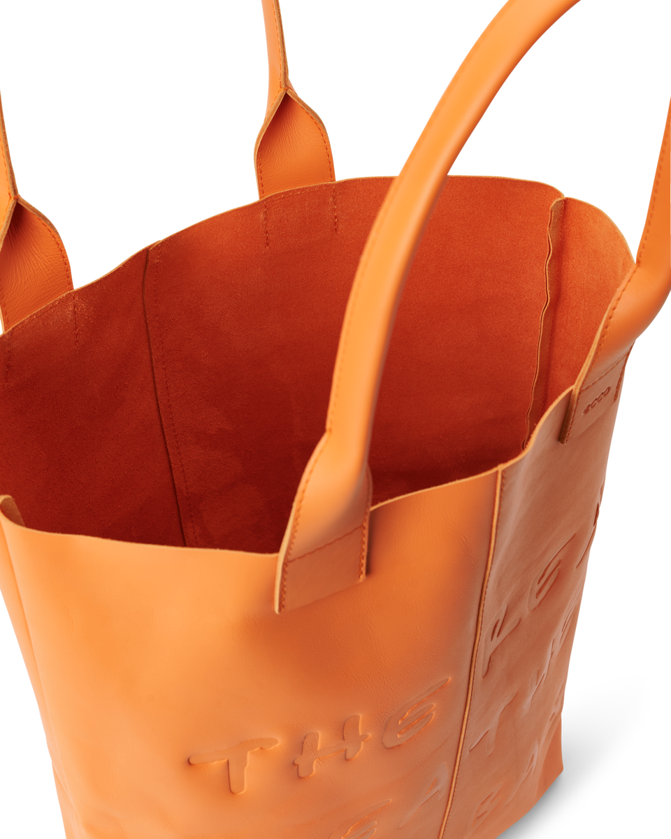 Orange leather tote sale