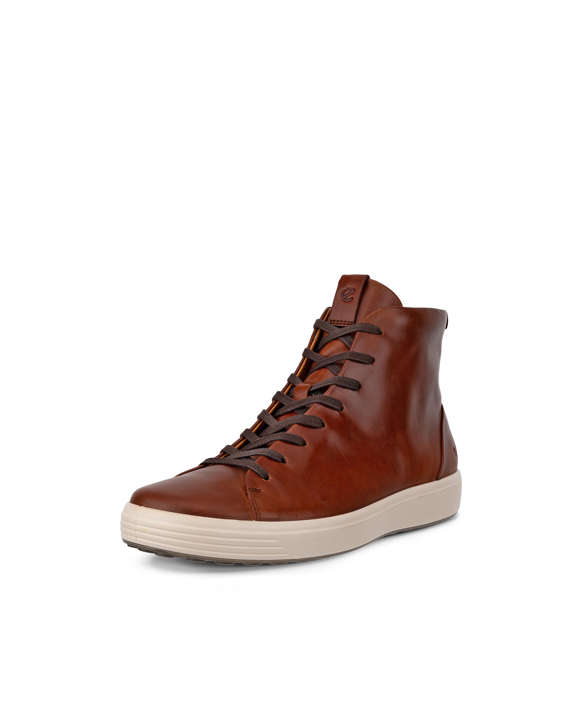 Men's ECCO® Soft 7 Leather Lace-Up Boot - Brown - Main