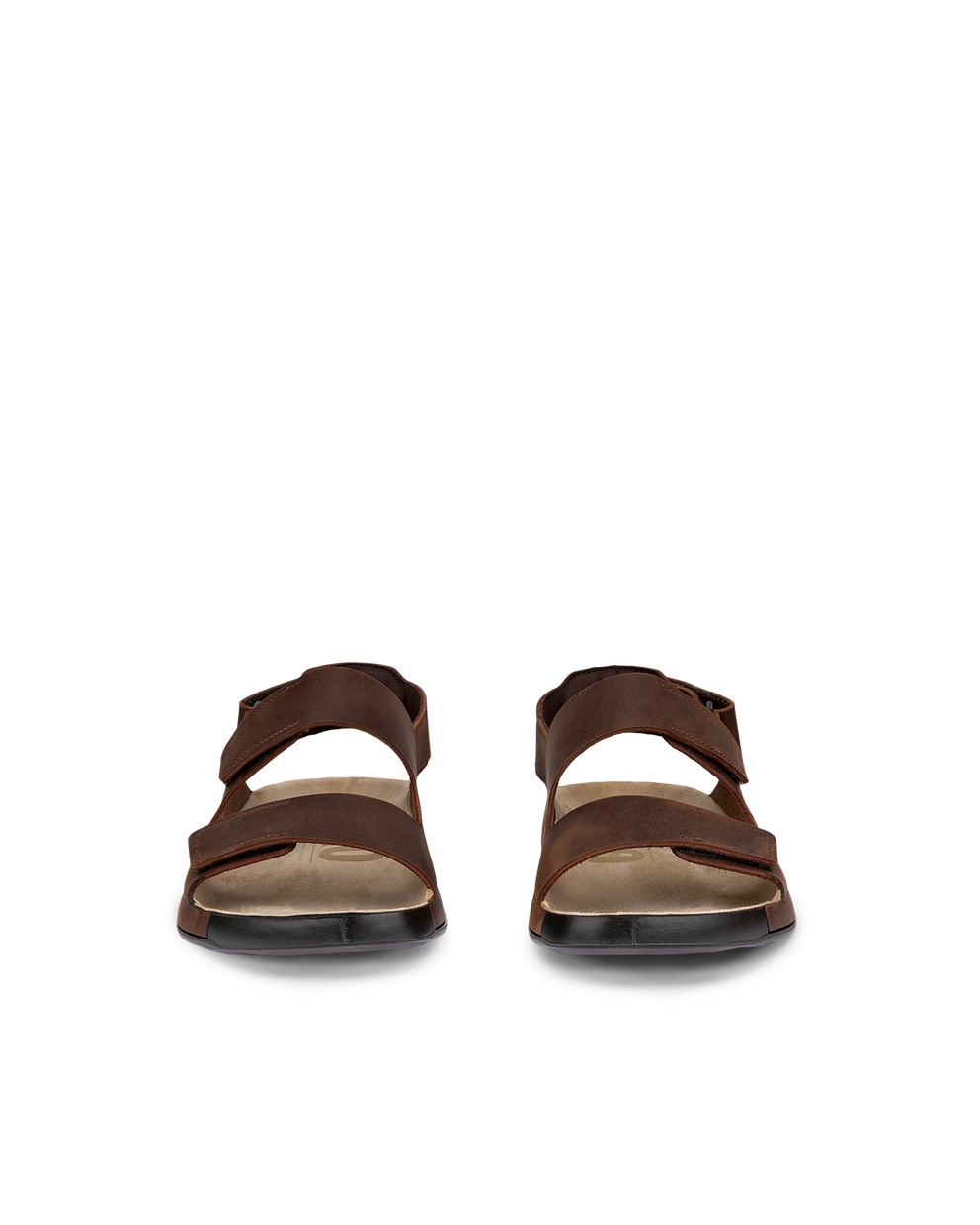 Men's ECCO® Cozmo Nubuck Two-Strap Sandal - Brown - Front pair