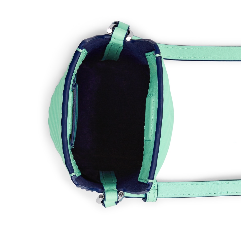 ECCO® Pot Grooved Leather Crossbody Bag - Blue - Birdeye