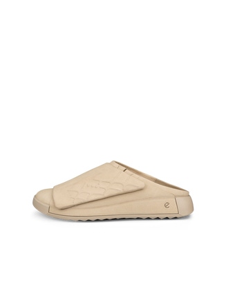 Men's ECCO® Cozmo Leather Mule Sandal - Beige - Outside