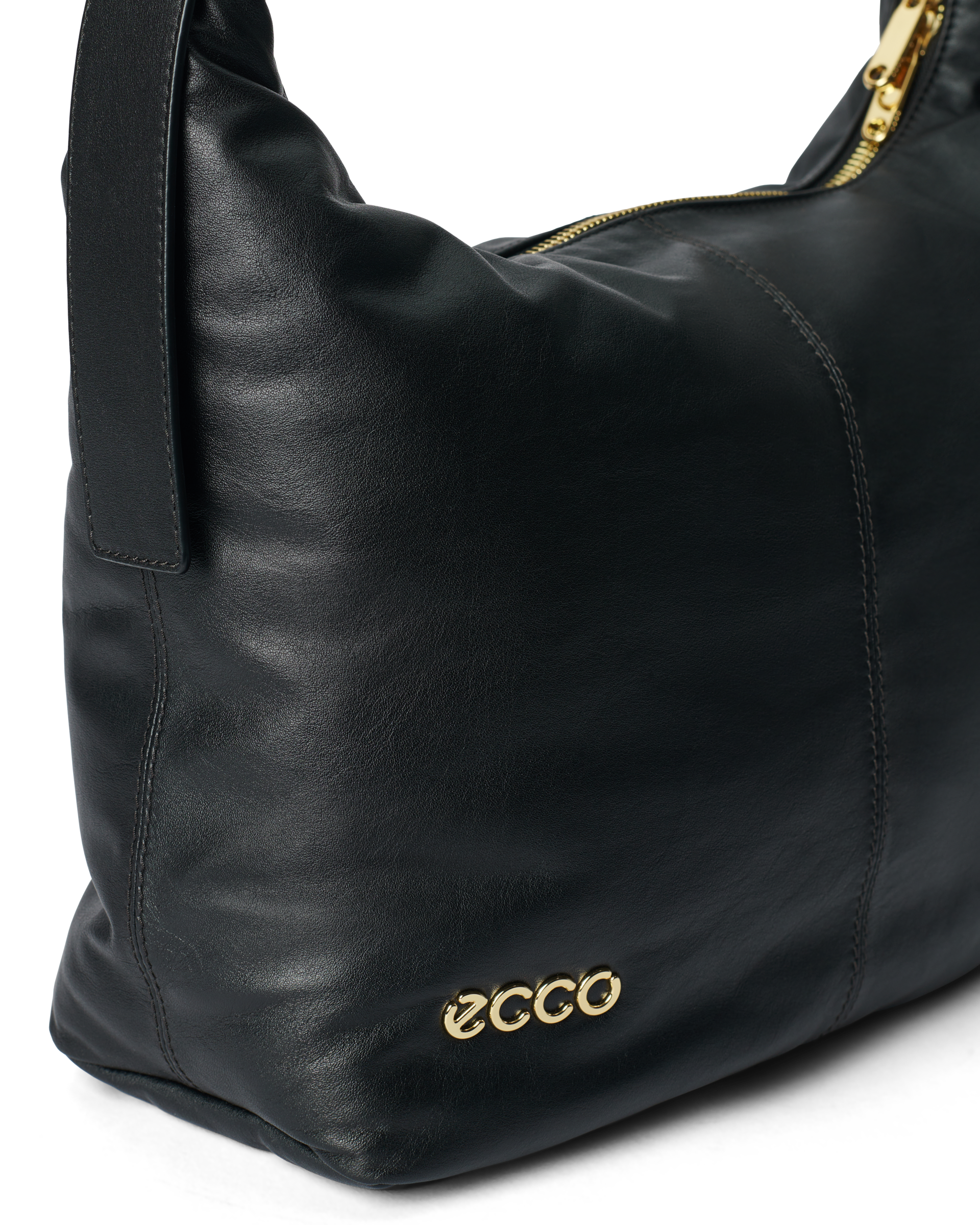 ECCO® Hobo Soft Leather Hobo Bag - Black - Detail-1