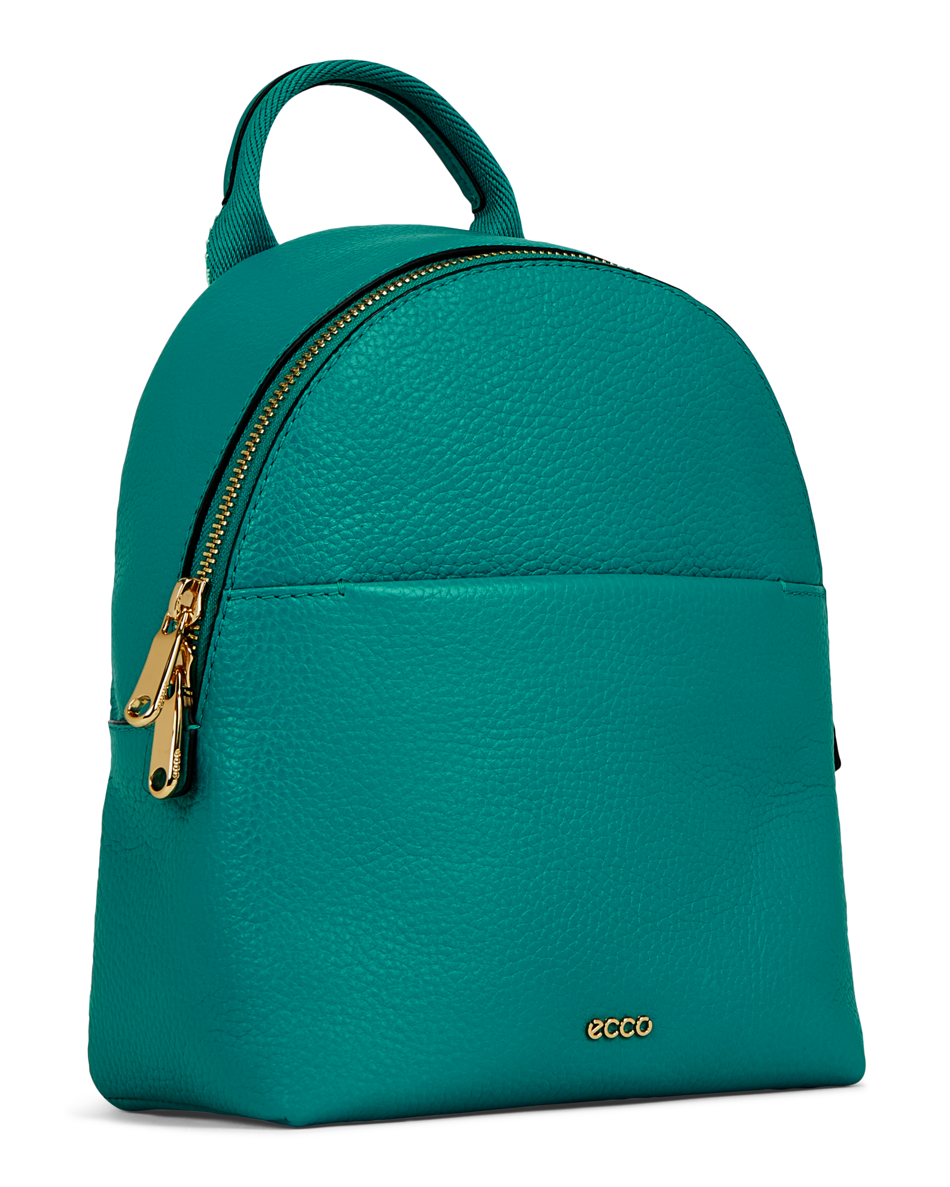 ECCO® Round Pack Pebbled sac à dos en cuir - Vert - Main