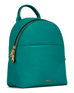 ECCO® Round Pack Pebbled sac à dos en cuir - Vert - Main