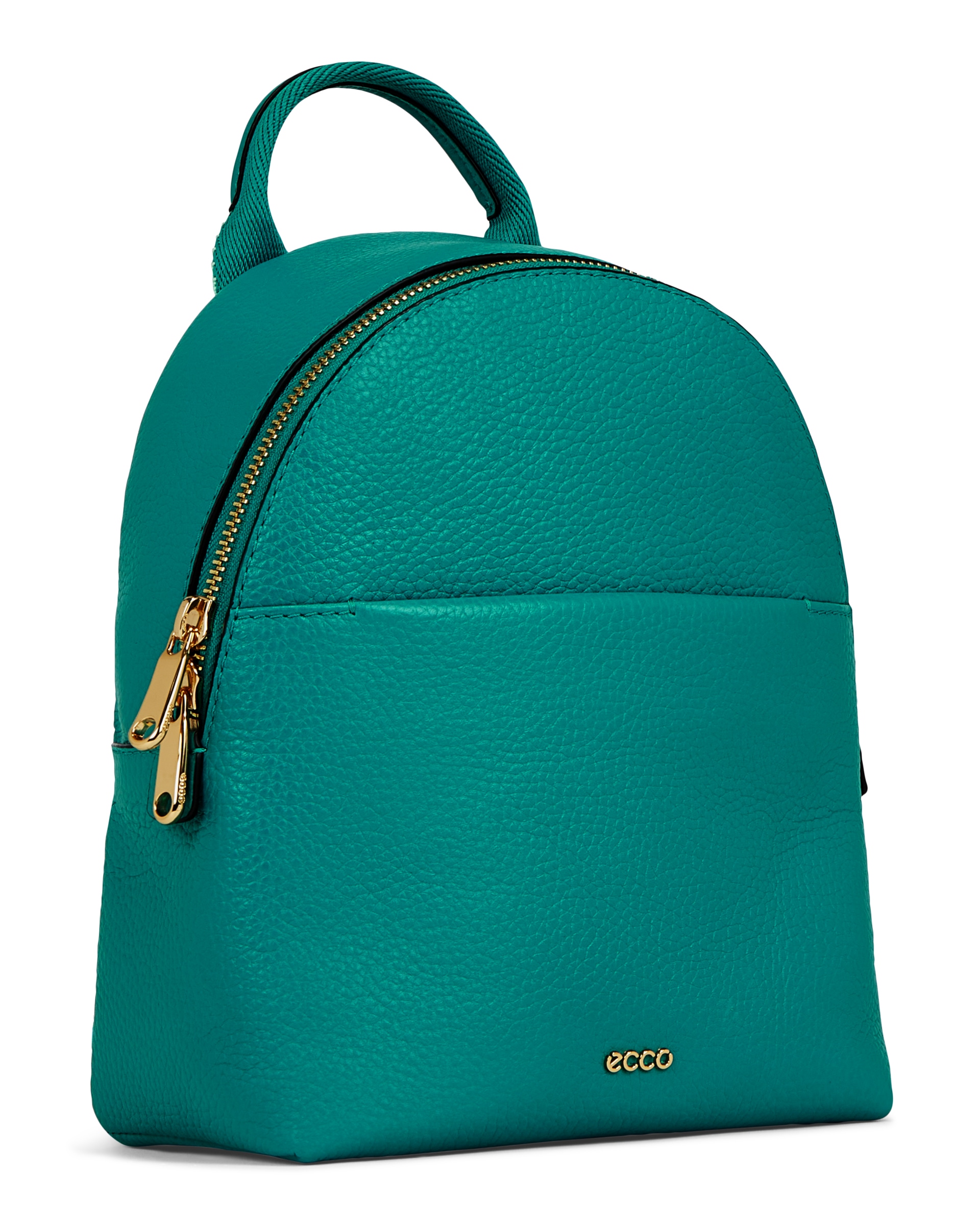 ECCO® Round Pack Pebbled sac à dos en cuir - Vert - Main