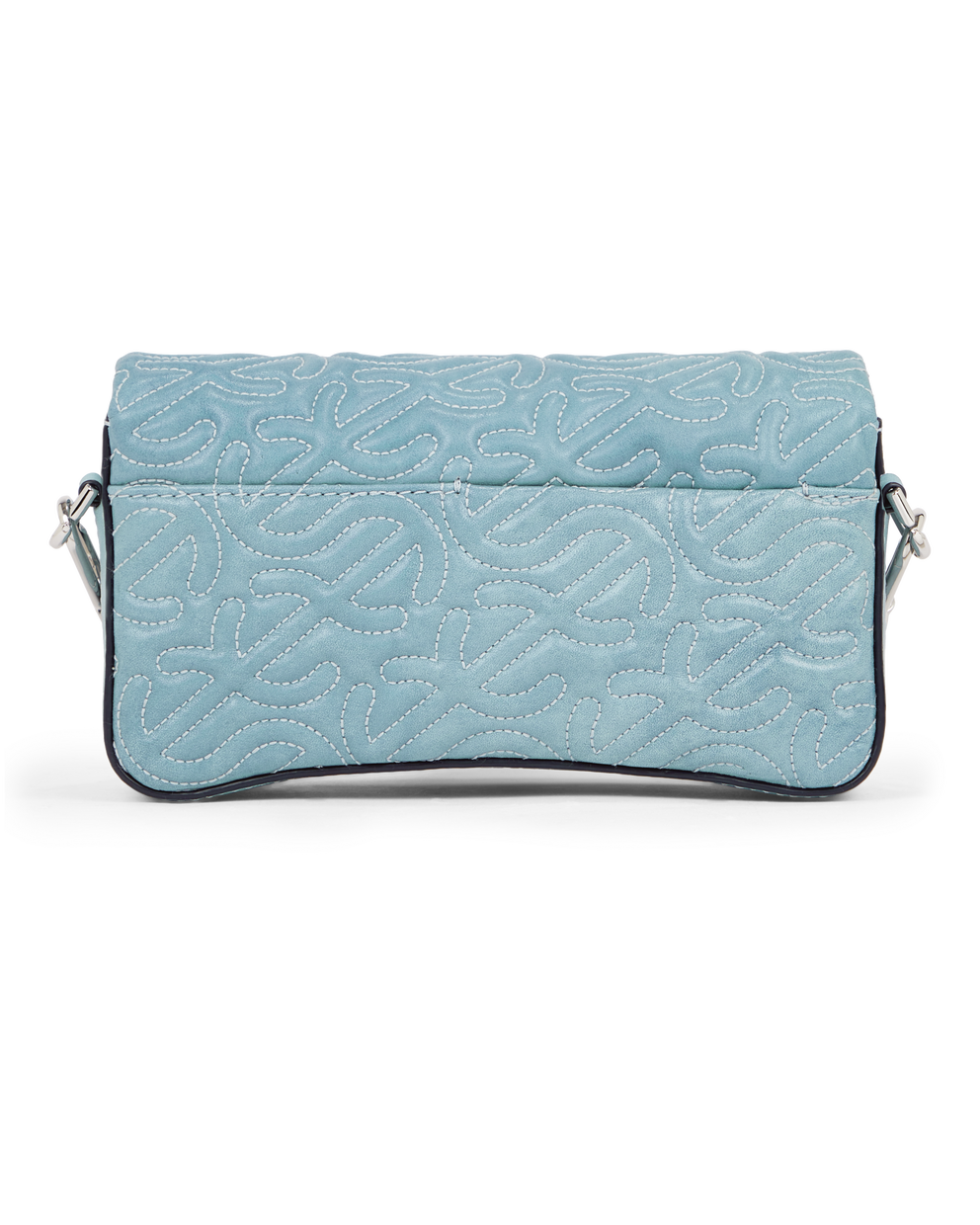 ECCO® Pinch Small Quilted Wave Indigo Leather Crossbody Bag - Blue - Back